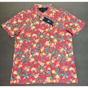 William Murray Mens Medium "Thats A Peach" Golf Polo Shirt Brand Pink Orange NWT
